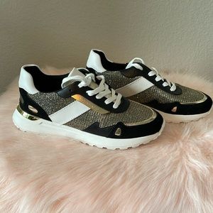 Michael Kors Metallic Gold Suede Sneaker size 7